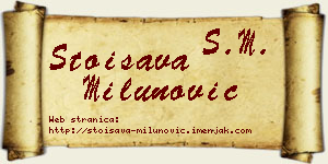 Stoisava Milunović vizit kartica